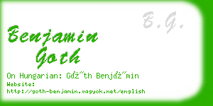 benjamin goth business card